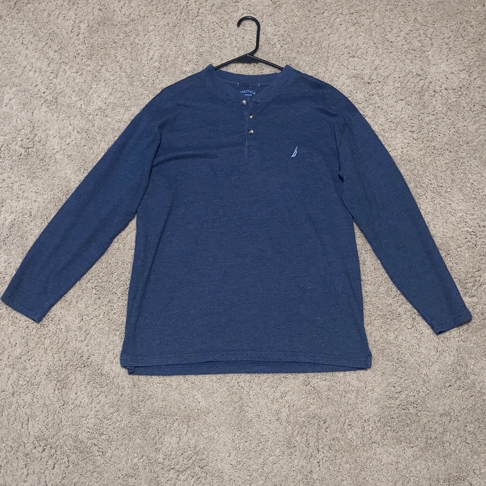 Nautica Men's Long Sleeve Henley Pajama Shirt